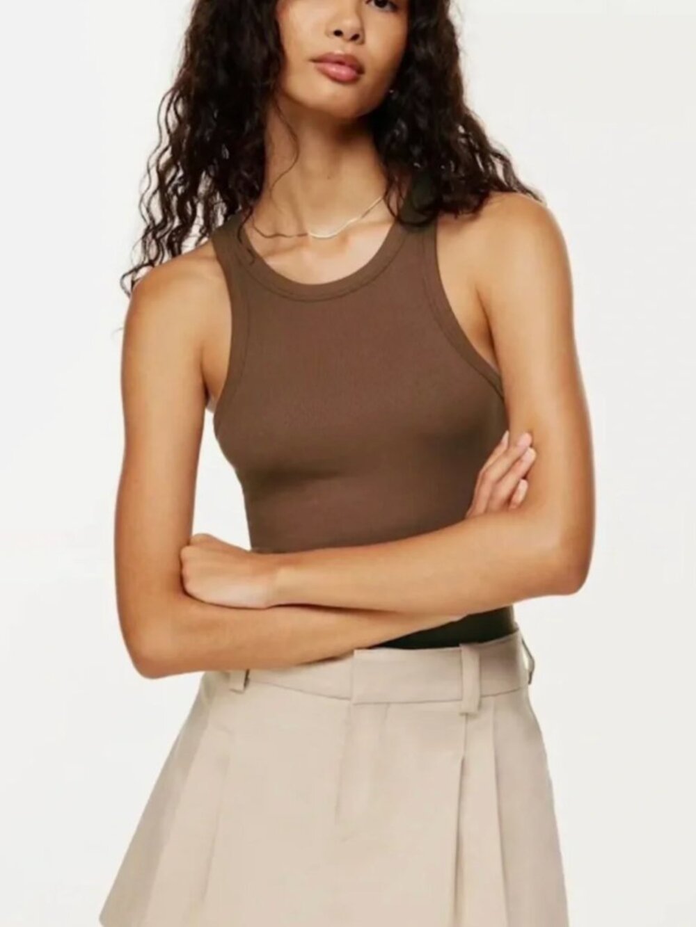 Aritzia Sunday Best Honor Tank - Cognac